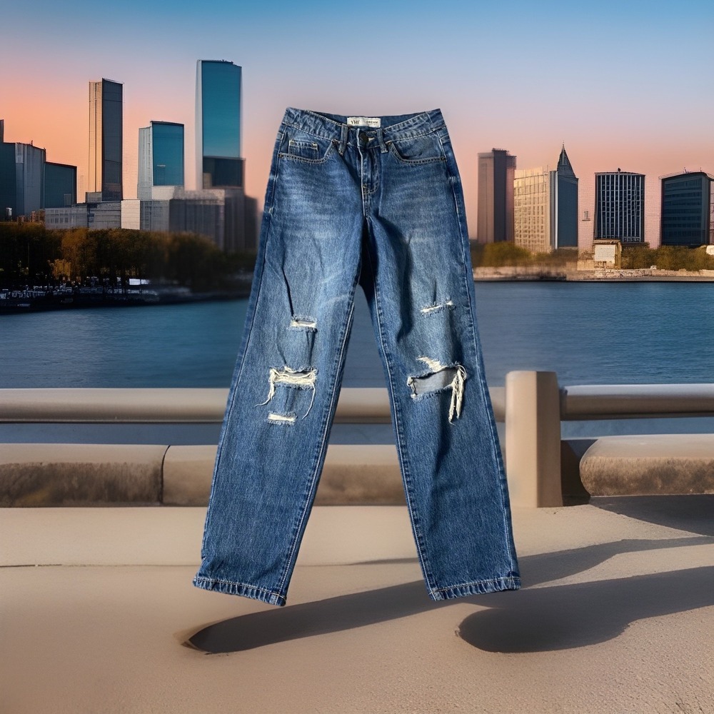 Ymi Jeans Womens Dream Denim 5/27 Distressed‎ USA Cotton